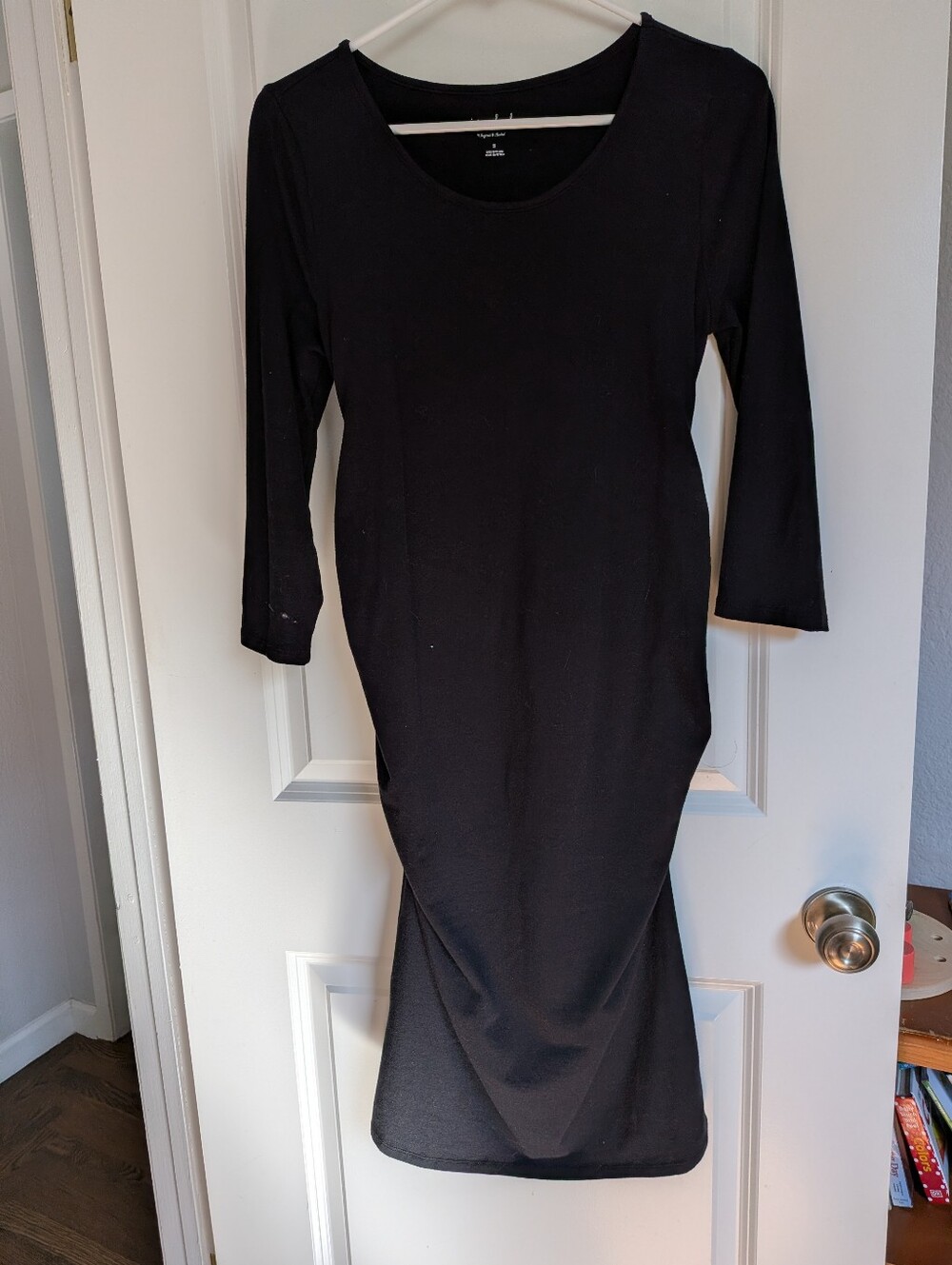 Isabel Maternity by Ingrid & Isabel Black Midi Maternity Dress